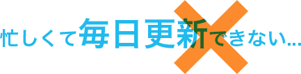 忙しくて毎日更新できない...